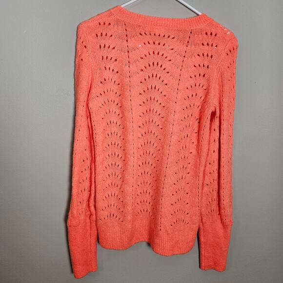 Gap Bright Coral Lightweight Sweater Sz Small - Picture 7 of 8